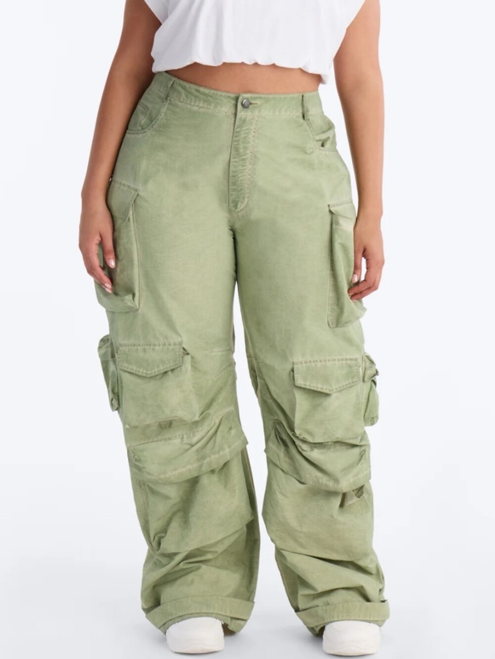 Fashion Nova Plus Size Olive Green Cargo Shorts